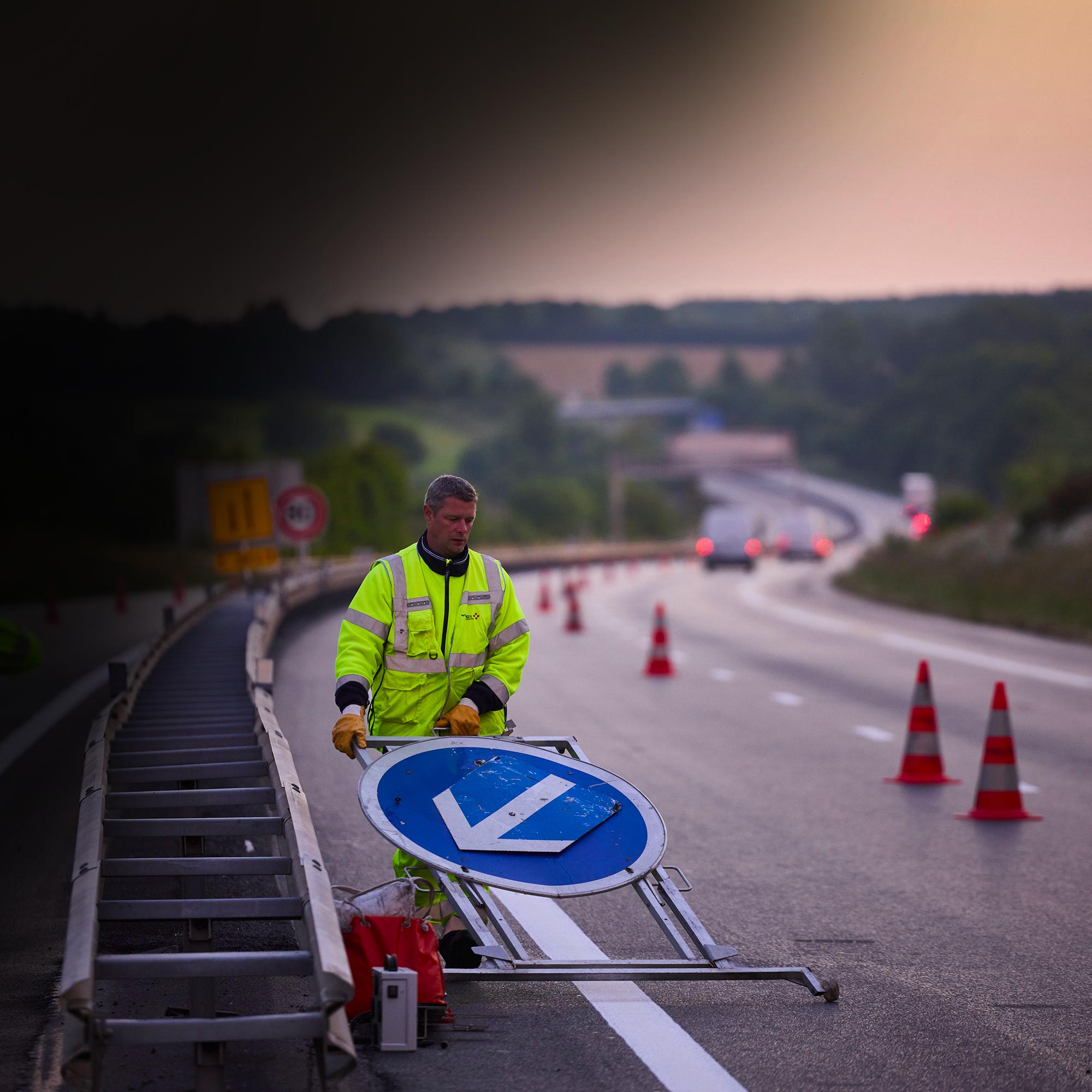 Chantier sur l'autoroute A87
